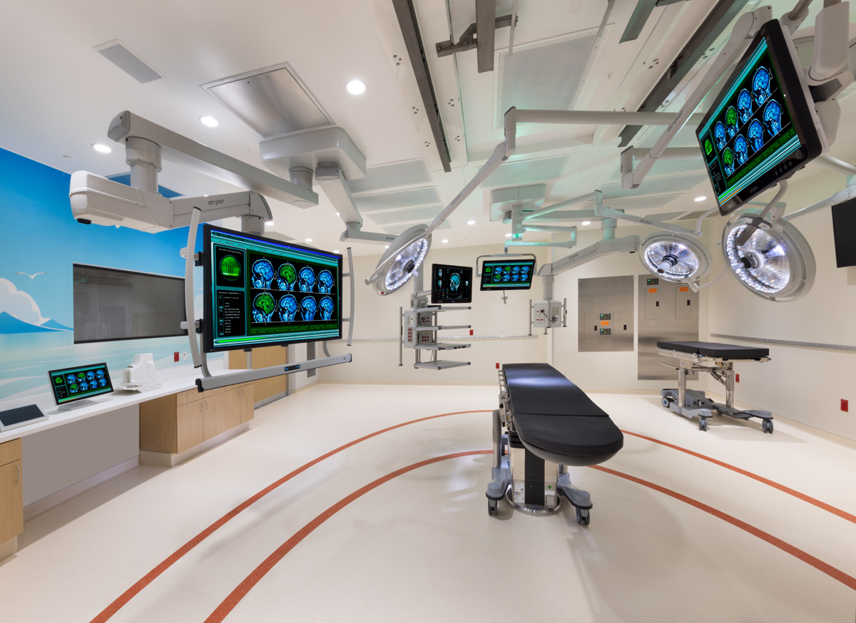 Interior design view of Joe DiMaggio Children's Hospital operating room in Hollywood, FL